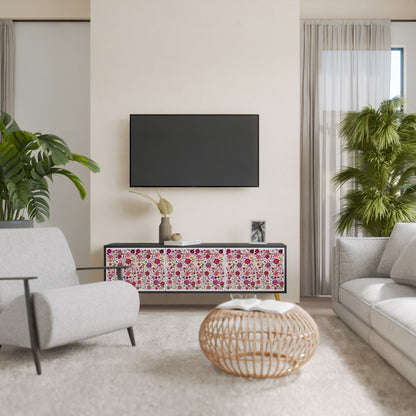 PETAL GARDEN Mobile TV a 3 Ante in Finitura Nera