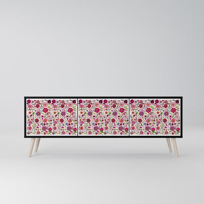 PETAL GARDEN Mobile TV a 3 Ante in Finitura Nera