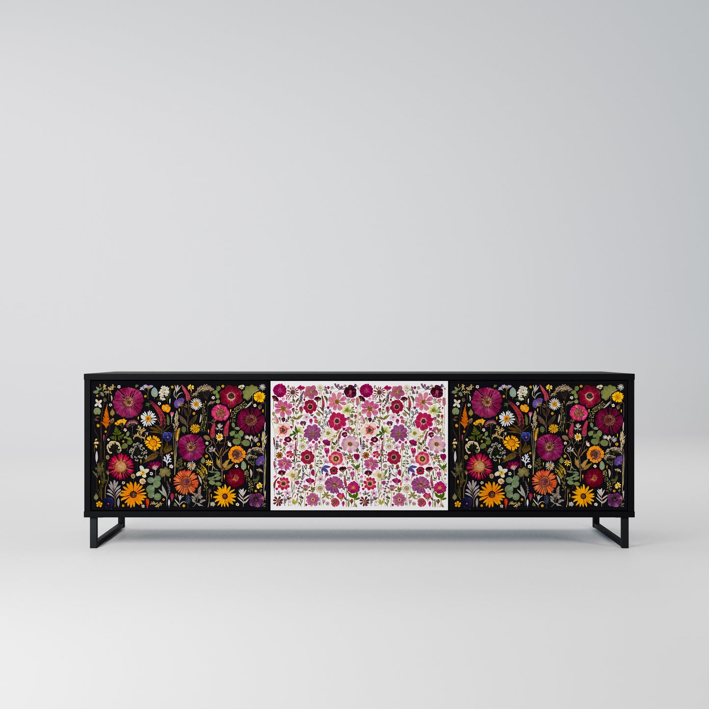 DAYNITE GARDEN Mobile TV a 3 Ante in Finitura Nera