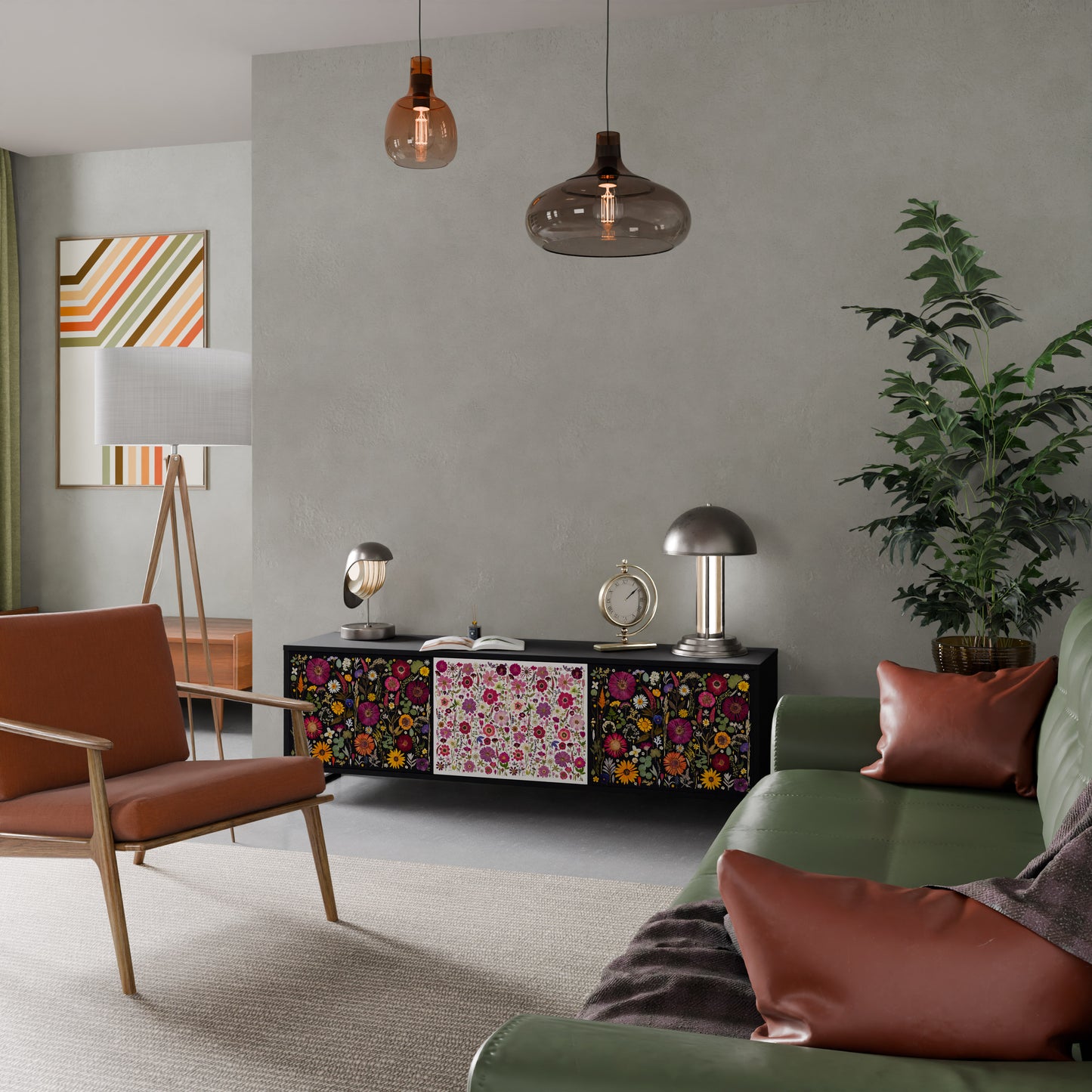 DAYNITE GARDEN Mobile TV a 3 Ante in Finitura Nera