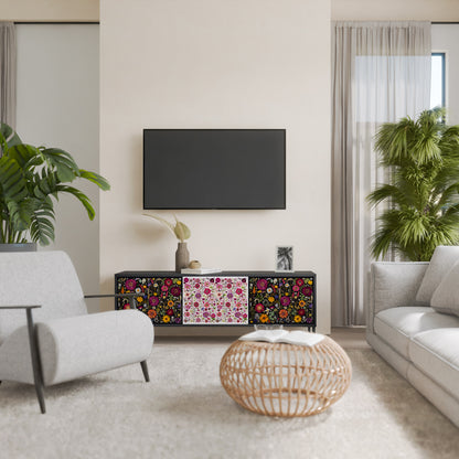 DAYNITE GARDEN Mobile TV a 3 Ante in Finitura Nera