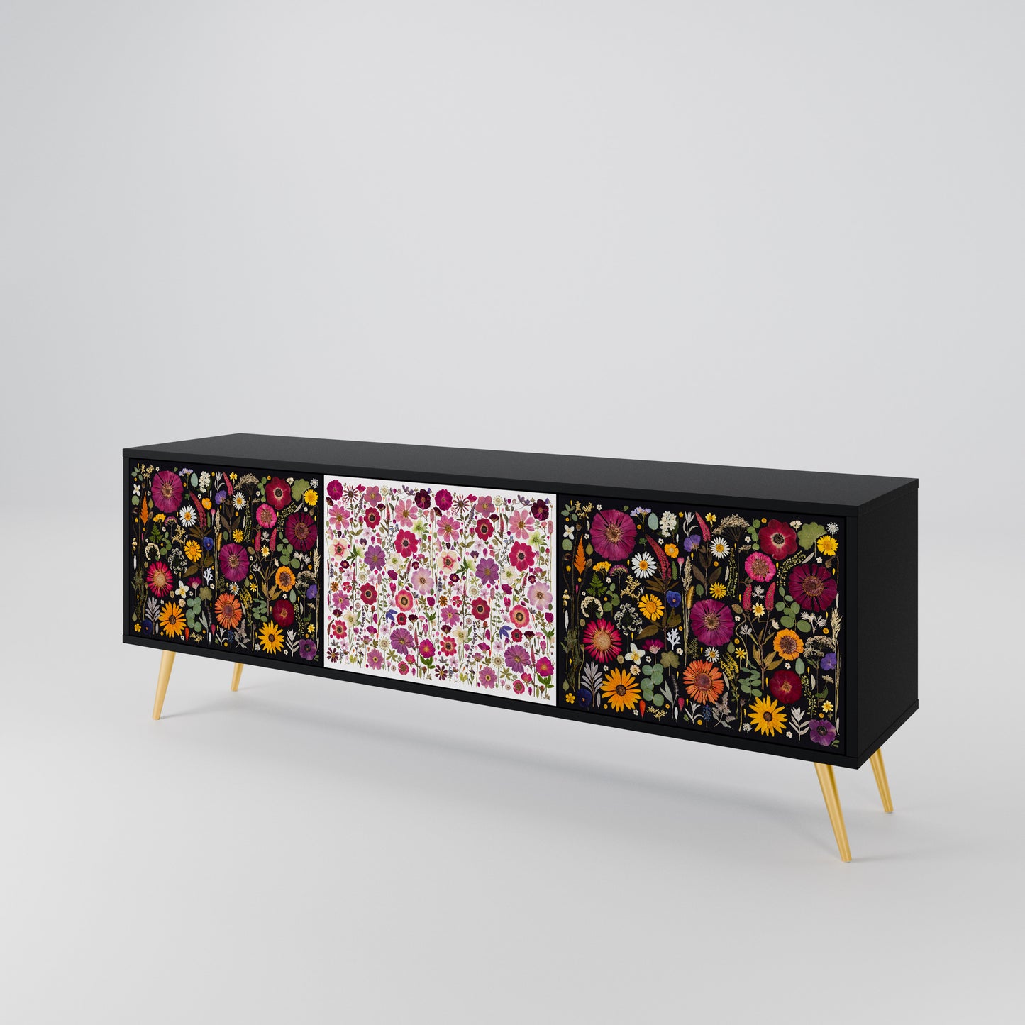 DAYNITE GARDEN Mobile TV a 3 Ante in Finitura Nera