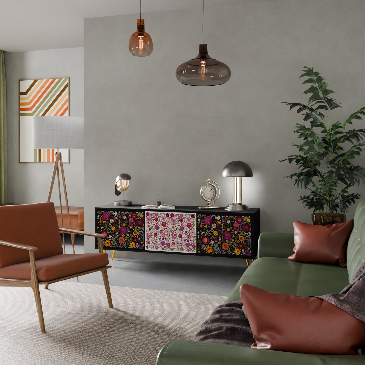 DAYNITE GARDEN Mobile TV a 3 Ante in Finitura Nera