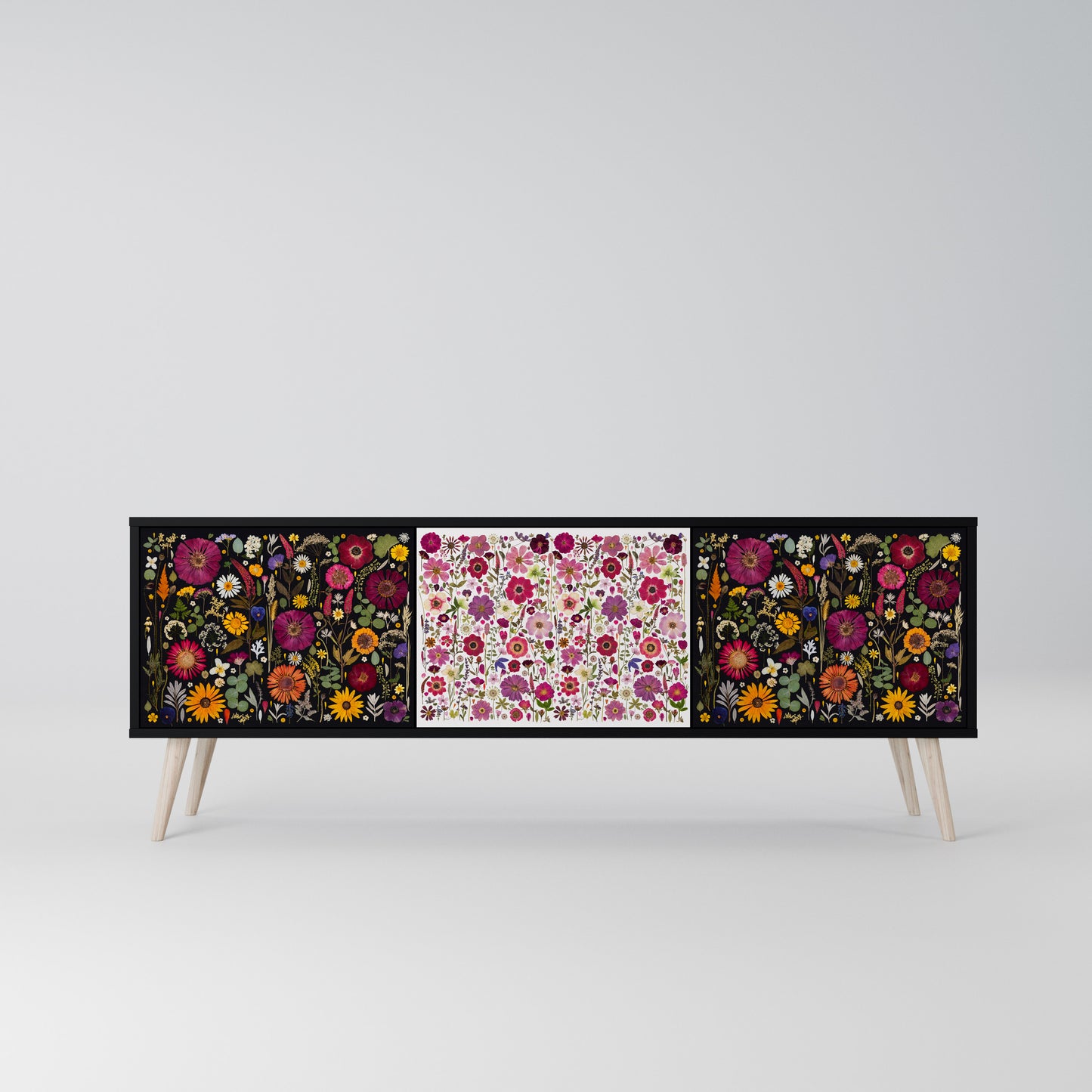 DAYNITE GARDEN Mobile TV a 3 Ante in Finitura Nera