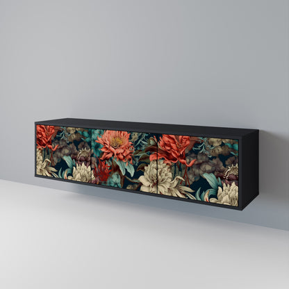 Mobile TV SPROUTING GRACE a 3 ante con finitura nera