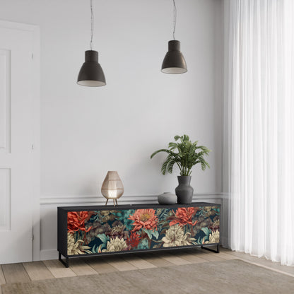 Mobile TV SPROUTING GRACE a 3 ante con finitura nera