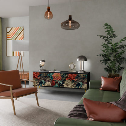 Mobile TV SPROUTING GRACE a 3 ante con finitura nera