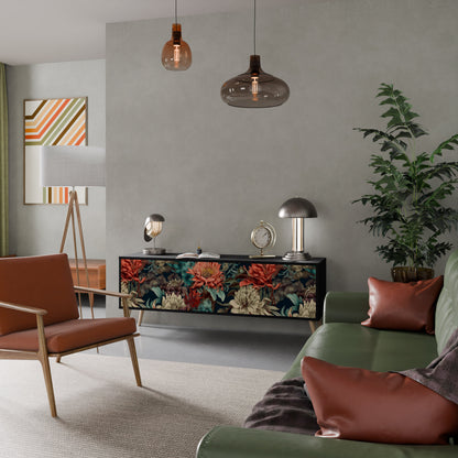 Mobile TV SPROUTING GRACE a 3 ante con finitura nera