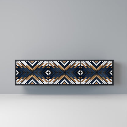 Mobile TV a 3 ante ARTFUL GEOMETRY in finitura nera