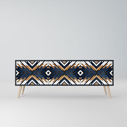 Mobile TV a 3 ante ARTFUL GEOMETRY in finitura nera
