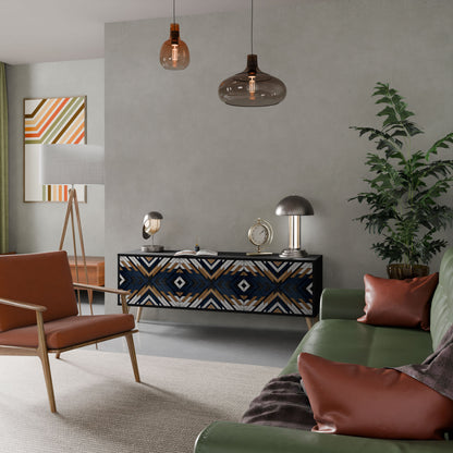 Mobile TV a 3 ante ARTFUL GEOMETRY in finitura nera