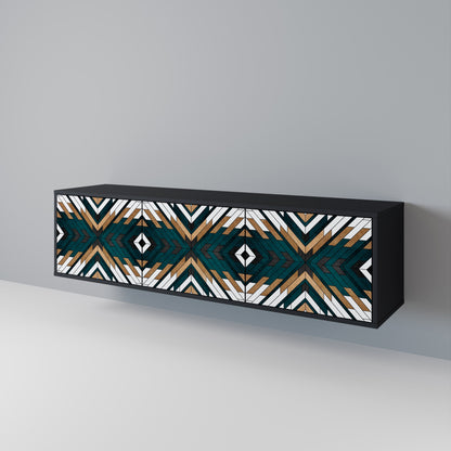 Mobile TV ARTISTIC GEOMETRY a 3 ante in finitura nera
