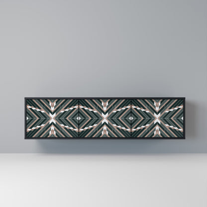 DIMENSION DELIGHTS 3-Door TV Stand in Black Finish