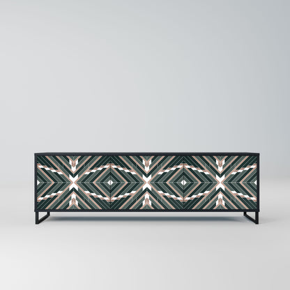 DIMENSION DELIGHTS 3-Door TV Stand in Black Finish