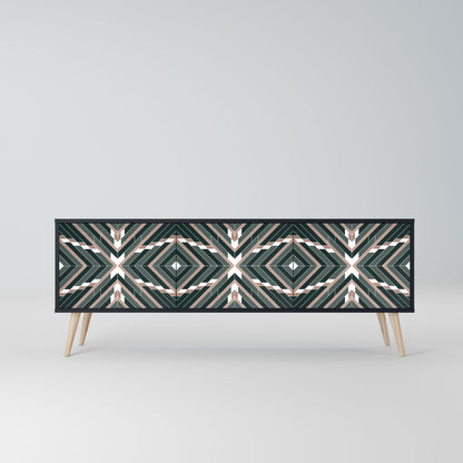 DIMENSION DELIGHTS 3-Door TV Stand in Black Finish