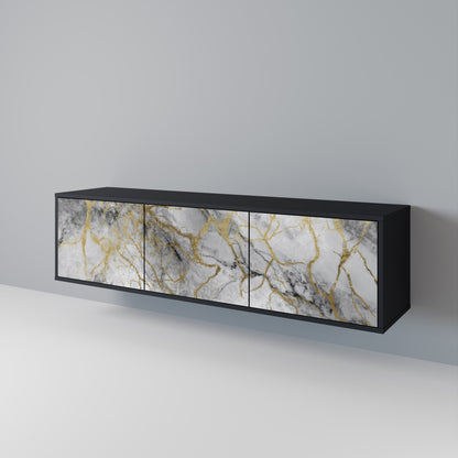 Mobile TV TIMELESS GLIDE a 3 ante in finitura nera