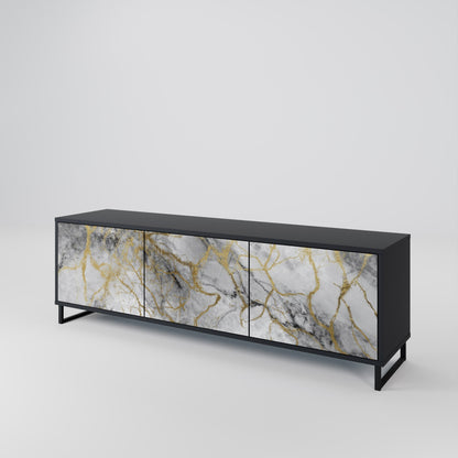 Mobile TV TIMELESS GLIDE a 3 ante in finitura nera