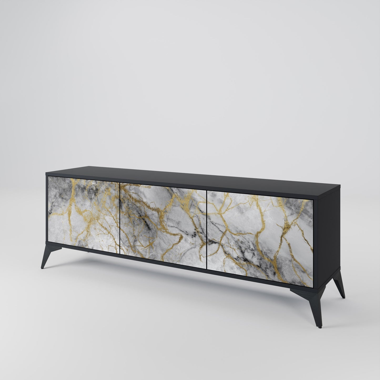 Mobile TV TIMELESS GLIDE a 3 ante in finitura nera