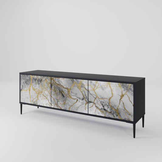 Mobile TV TIMELESS GLIDE a 3 ante in finitura nera
