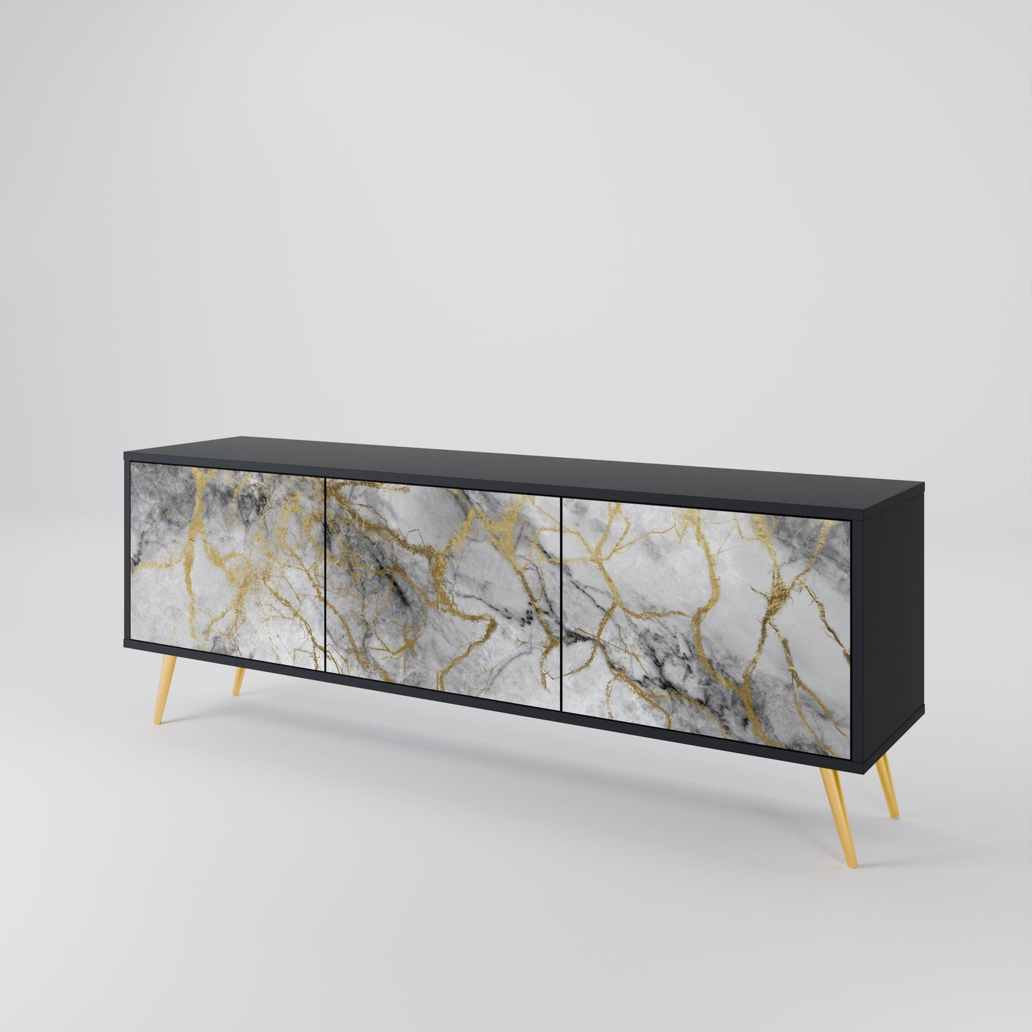 Mobile TV TIMELESS GLIDE a 3 ante in finitura nera