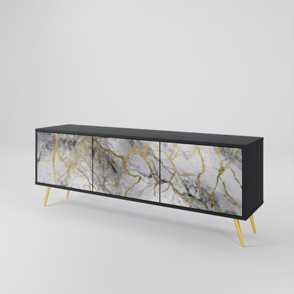 Mobile TV TIMELESS GLIDE a 3 ante in finitura nera