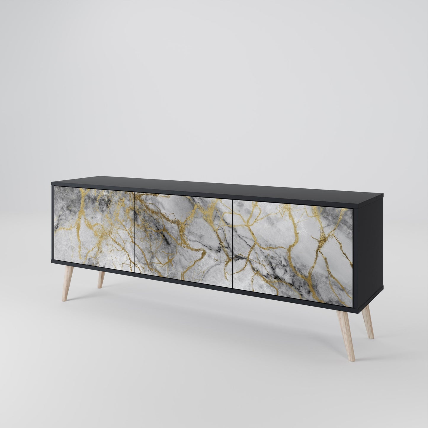 Mobile TV TIMELESS GLIDE a 3 ante in finitura nera
