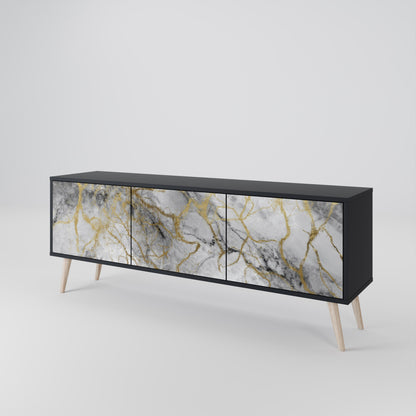 Mobile TV TIMELESS GLIDE a 3 ante in finitura nera