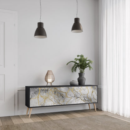 Mobile TV TIMELESS GLIDE a 3 ante in finitura nera