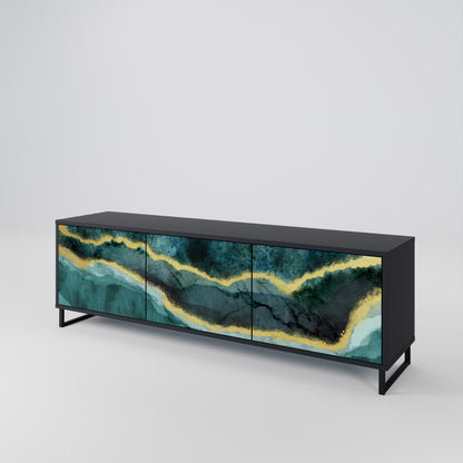 Mobile TV GOLDRUSH ODYSSEY a 3 ante con finitura nera