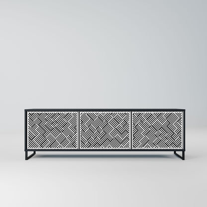 TEMPORARY SEQUENCE 3-Door TV Stand in Black Finish