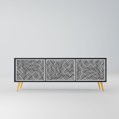 TEMPORARY SEQUENCE 3-Door TV Stand in Black Finish