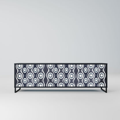 GRAPHITE EYES 3-Door TV Stand in Black Finish