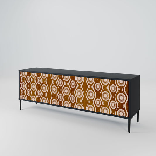 BROWN EYES 3-Door TV Stand in Black Finish
