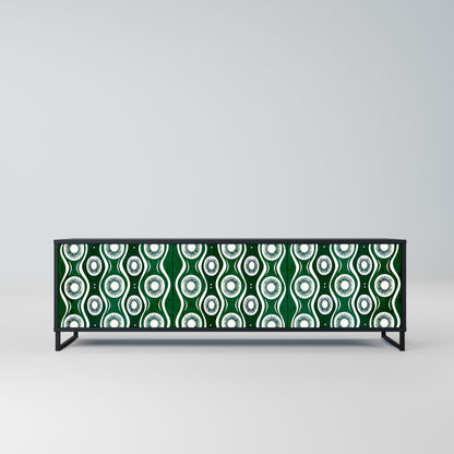GREEN EYES 3-Door TV Stand in Black Finish