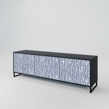 GRAPHITE RAIN 3-Door TV Stand in Black Finish