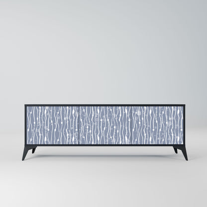 GRAPHITE RAIN 3-Door TV Stand in Black Finish