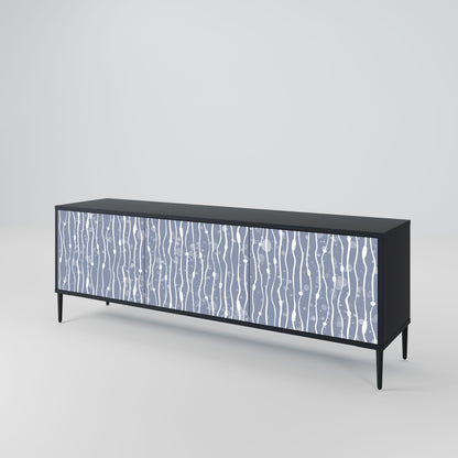 GRAPHITE RAIN 3-Door TV Stand in Black Finish