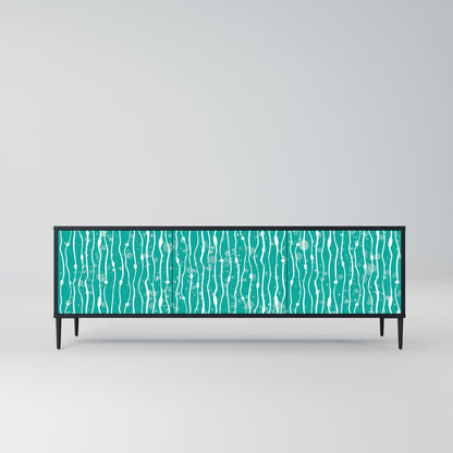 Mobile TV TURQUOISE RAIN a 3 ante con finitura nera