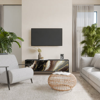 Mobile TV GOLD DUST a 3 ante con finitura nera