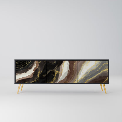 Mobile TV GOLD DUST a 3 ante con finitura nera