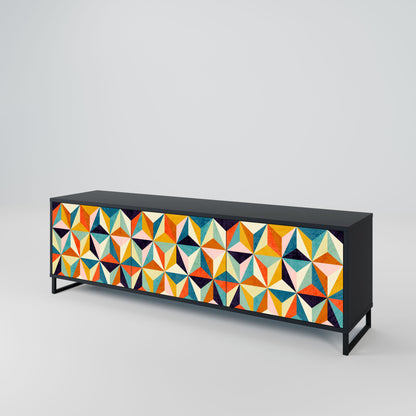 Mobile TV TESSELATE TREASURES a 3 ante con finitura nera