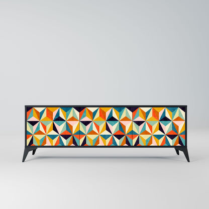 Mobile TV TESSELATE TREASURES a 3 ante con finitura nera