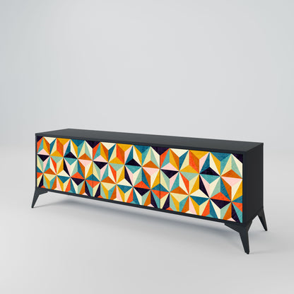 Mobile TV TESSELATE TREASURES a 3 ante con finitura nera