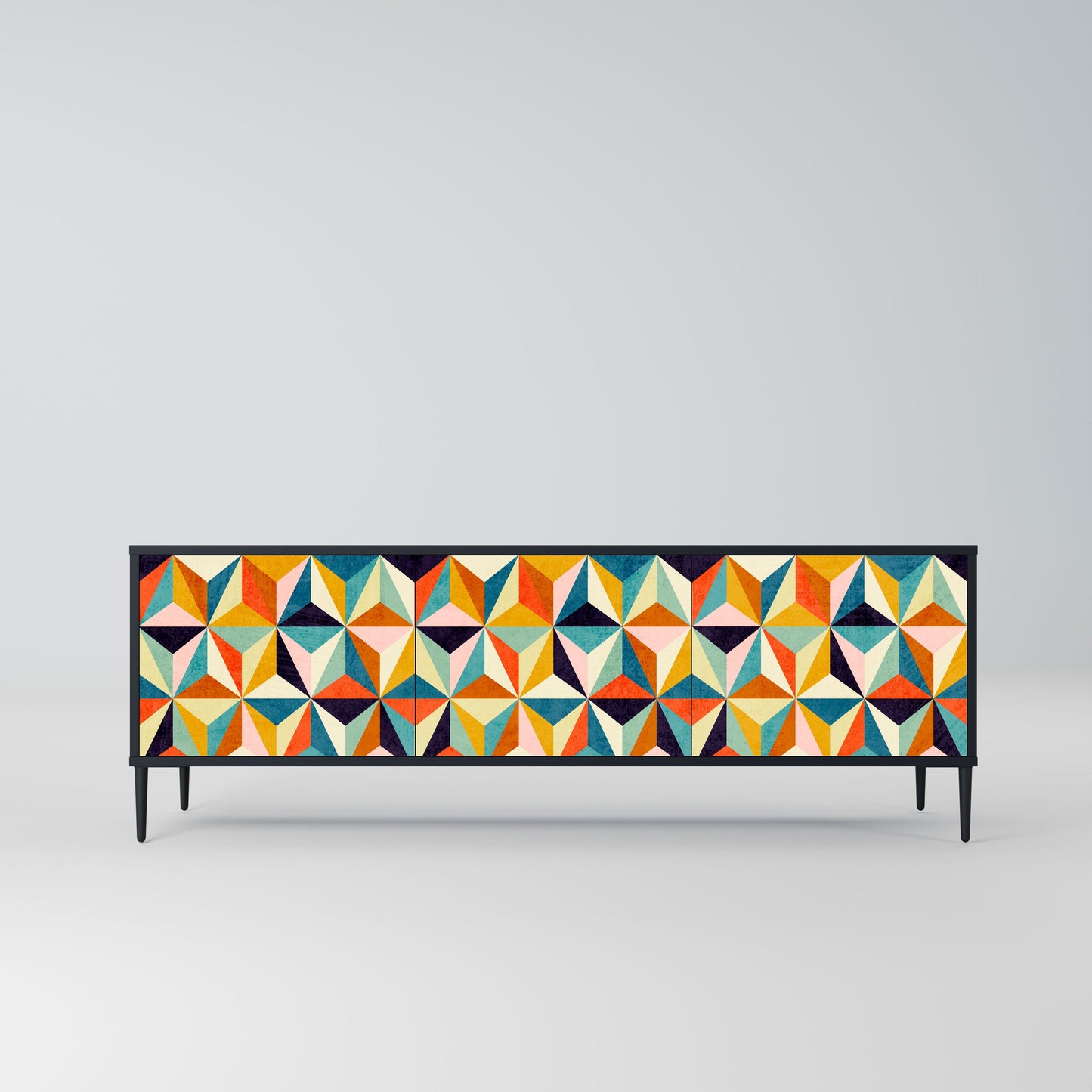 Mobile TV TESSELATE TREASURES a 3 ante con finitura nera