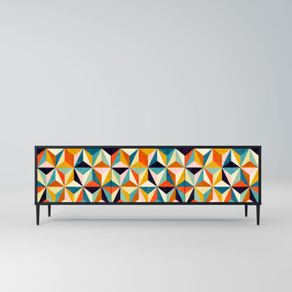 Mobile TV TESSELATE TREASURES a 3 ante con finitura nera