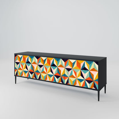 Mobile TV TESSELATE TREASURES a 3 ante con finitura nera
