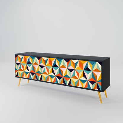 Mobile TV TESSELATE TREASURES a 3 ante con finitura nera