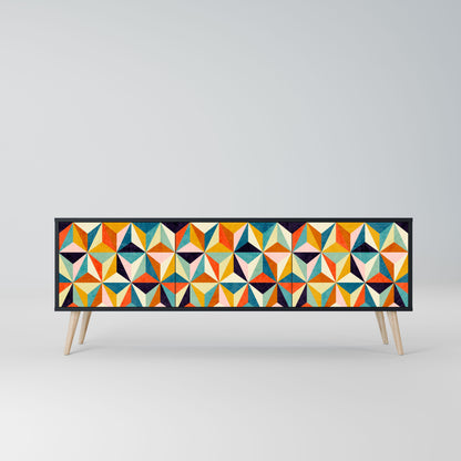 Mobile TV TESSELATE TREASURES a 3 ante con finitura nera