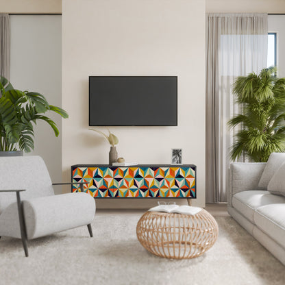 Mobile TV TESSELATE TREASURES a 3 ante con finitura nera