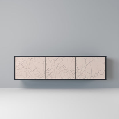 CERAMIC TEXTURE 3-Door TV Stand in Black Finish